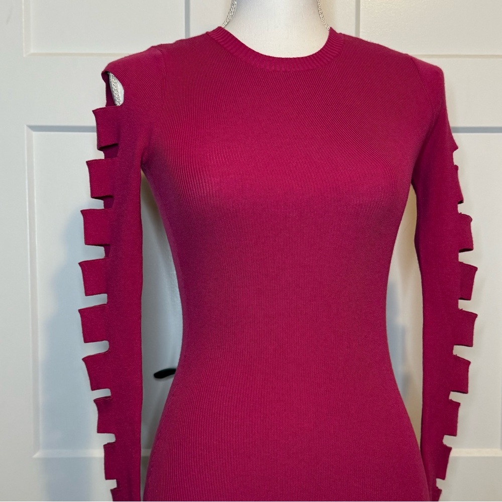 Minnie Rose, magenta sweater dress, size XS
